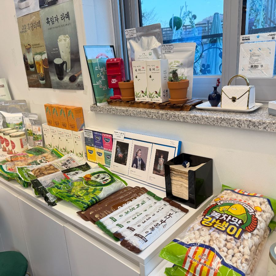 녹차 관련 상품 판매대