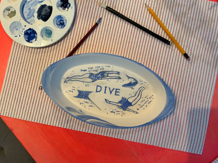 에다소소 도자기 체험, 직접 도자기를 만들고 그림을 그릴 수 있다.