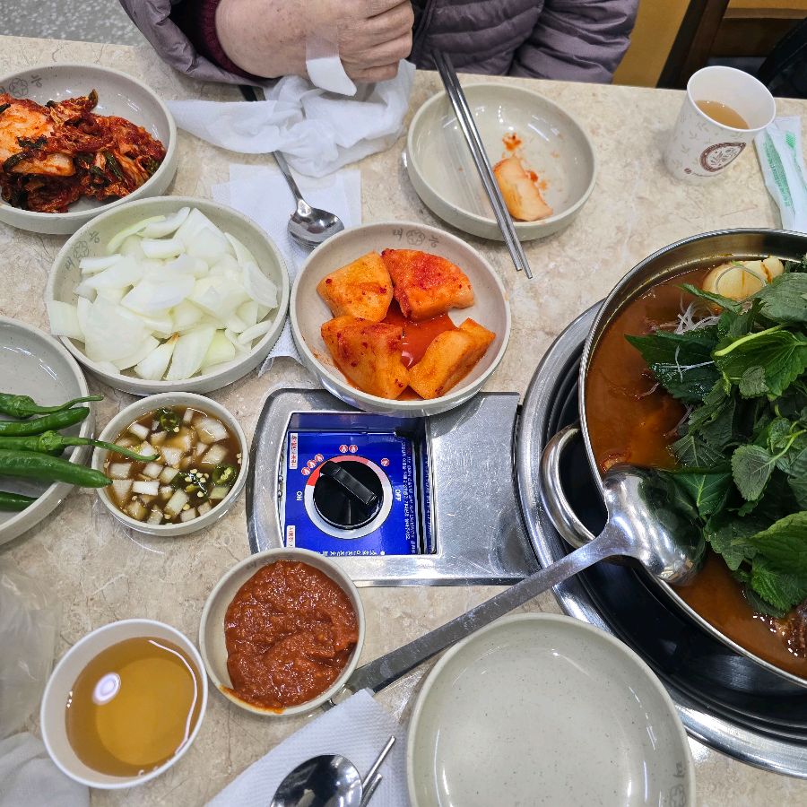 태능감자탕의 메뉴판