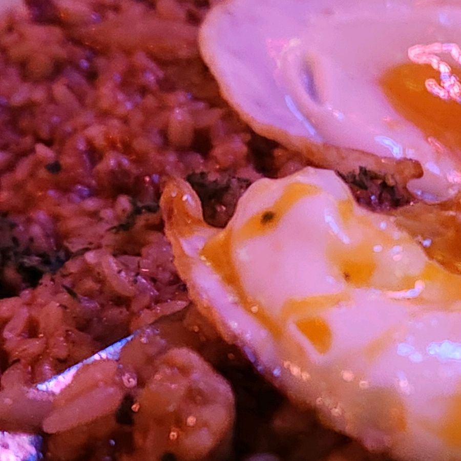 새우와 반숙 계란