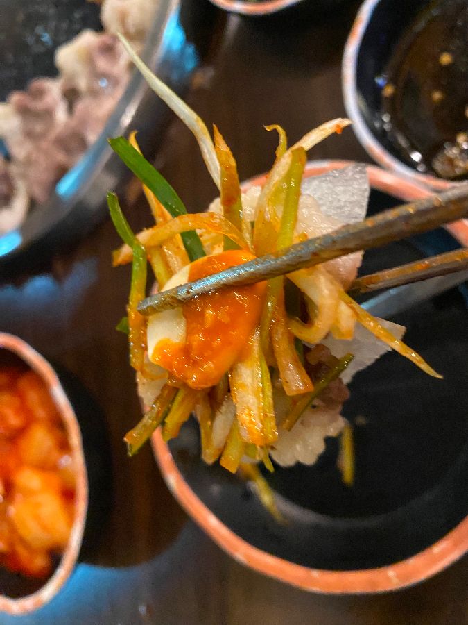 차돌박이와 곁들여 먹는 신선한 채소