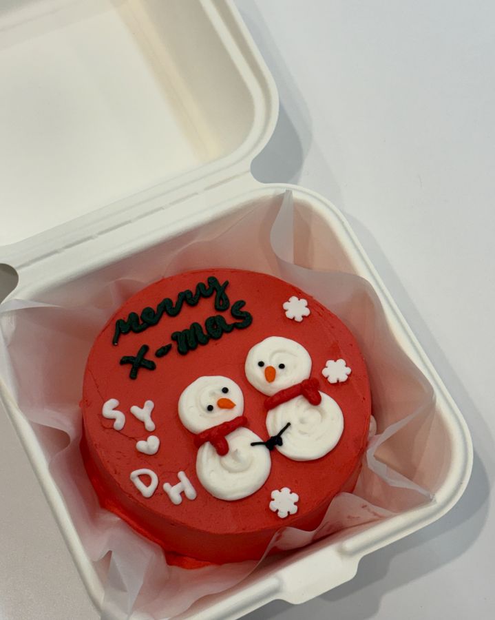 눈사람 디자인 케이크