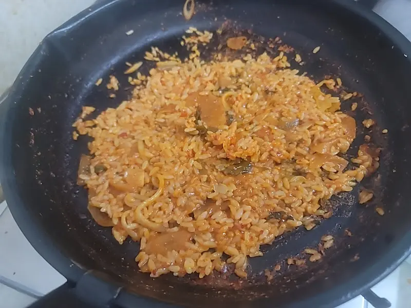 오징어찌개 볶음밥 완성