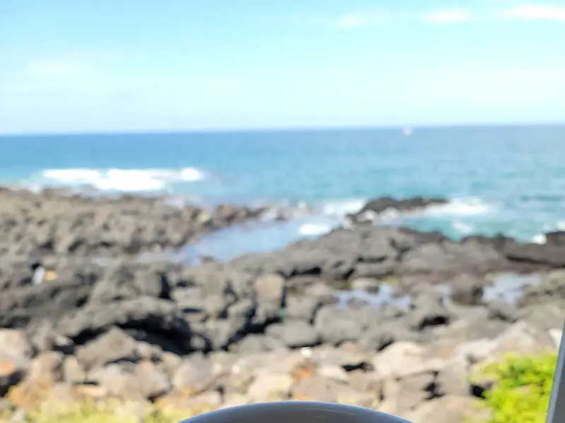 식당에서 바라본 아름다운 제주 바다