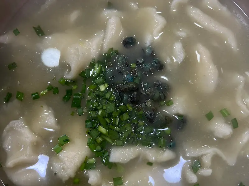 다슬기 수제비 클로즈업