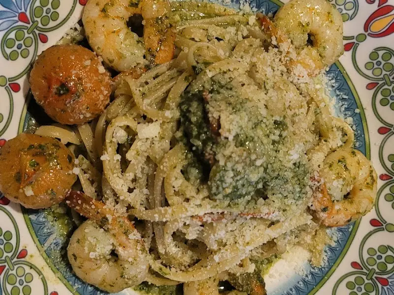 바질 파스타 클로즈업