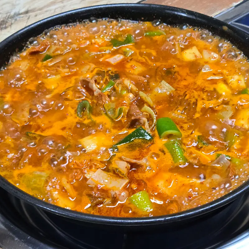 곱창전골 클로즈업