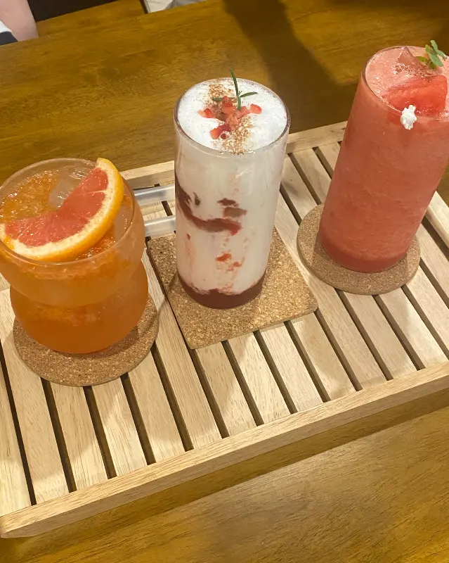 오자몽에이드, 단호박라떼, 수박주스