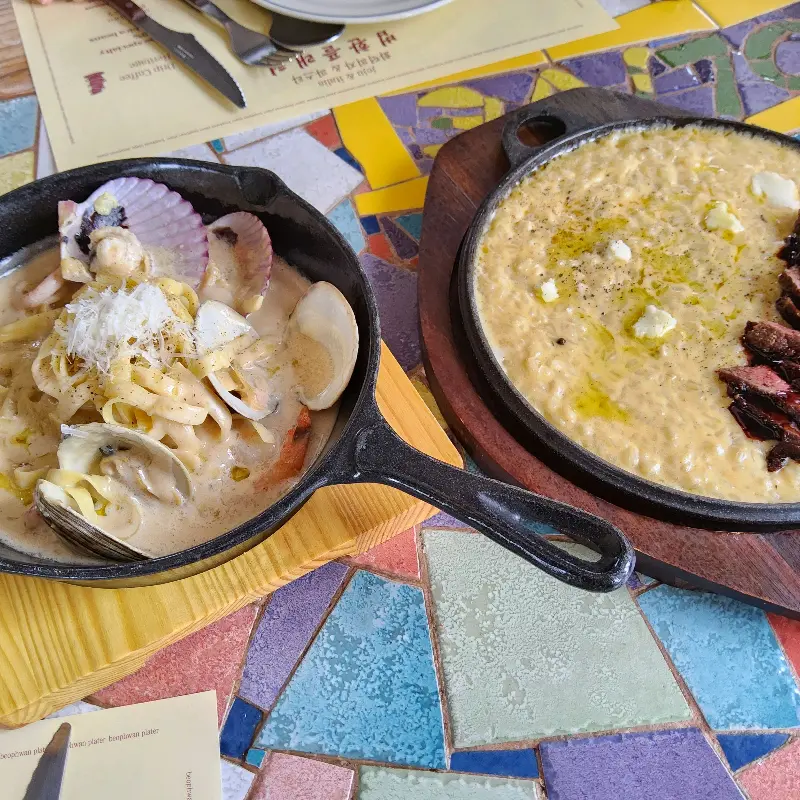 스테이크와 파스타