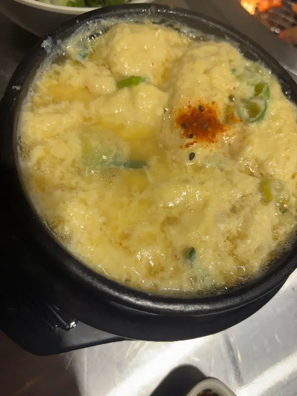계란찜 클로즈업 사진