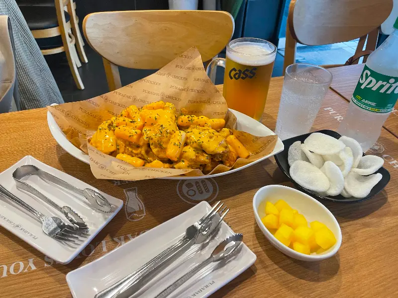 푸라닭 투움바 치킨, 생맥주, 콜라