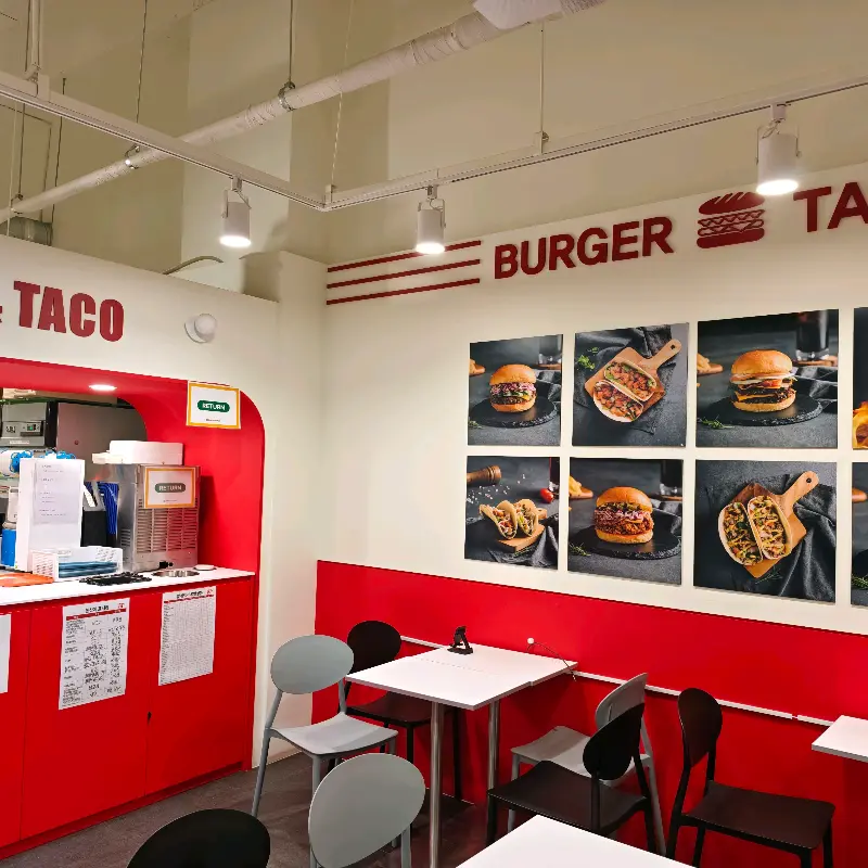 BT버거앤타코 매장 내부 인테리어