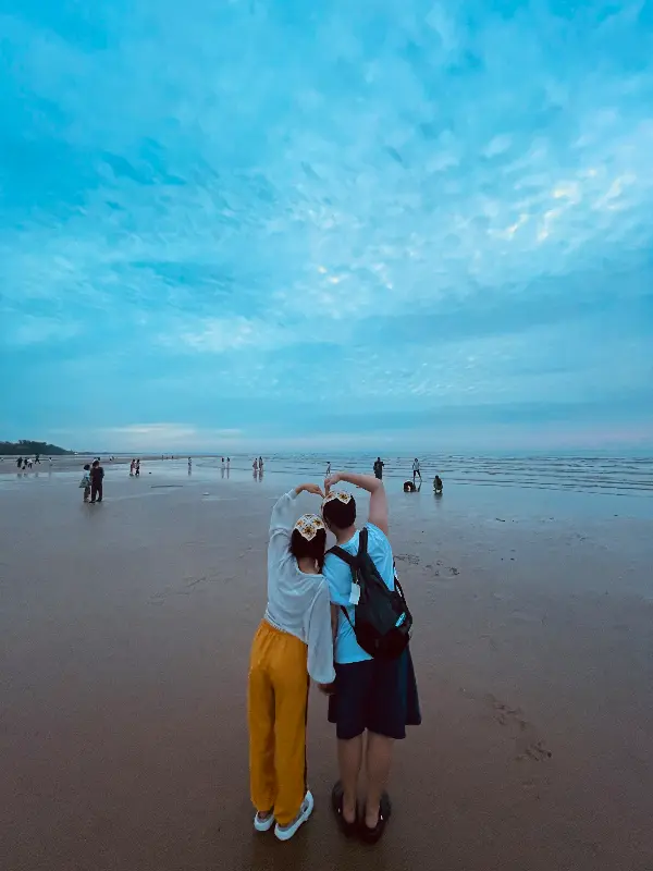 상주 바닷가의 아름다운 노을