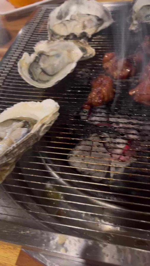 숯불 위에 구워먹는 석화