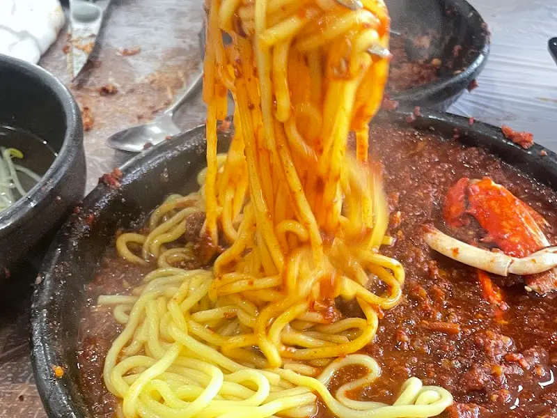 꽃게찜 양념에 볶아 먹는 우동 사리