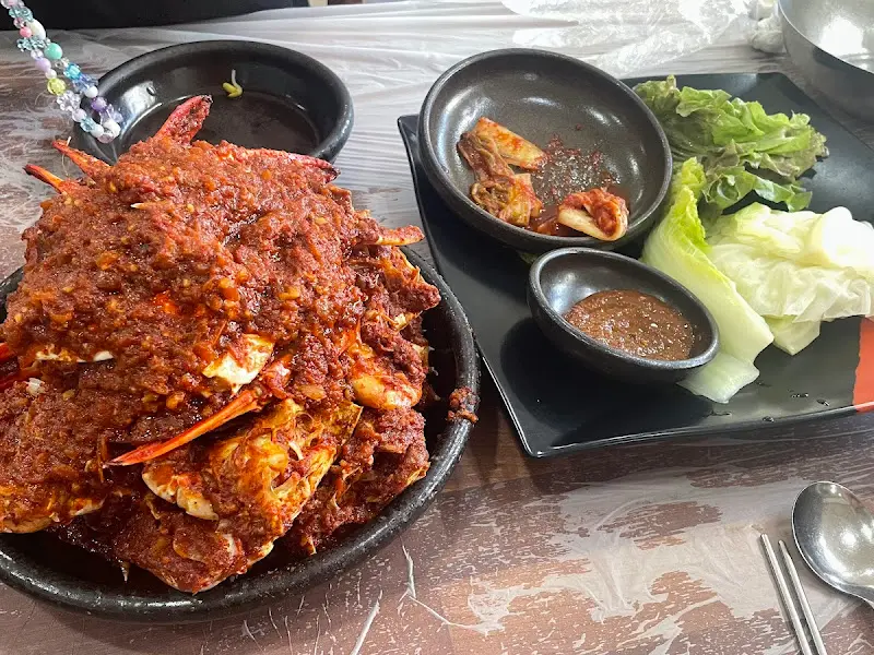 꽃게찜과 쌈 채소