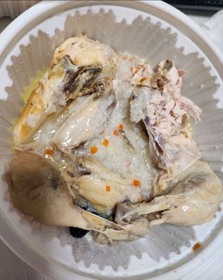 포장된 누룽지 백숙