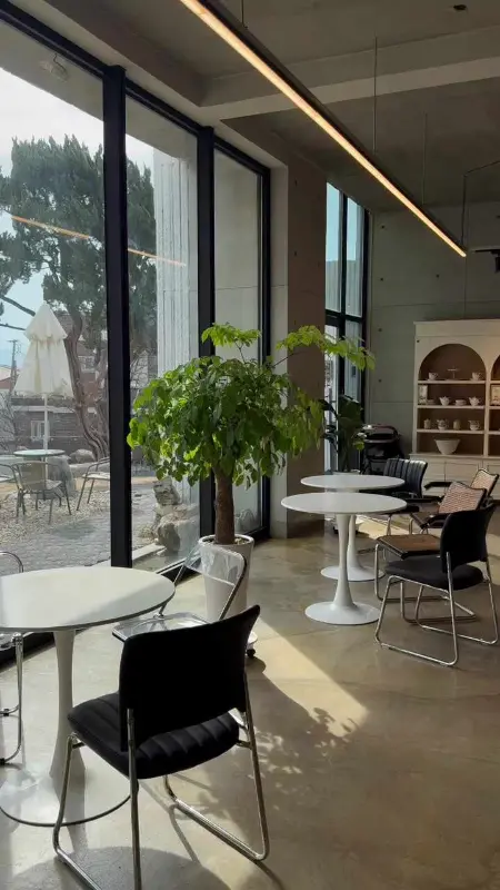 통유리창으로 보이는 바깥 풍경