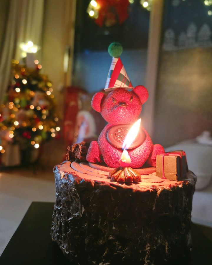 크리스마스 장식과 케이크