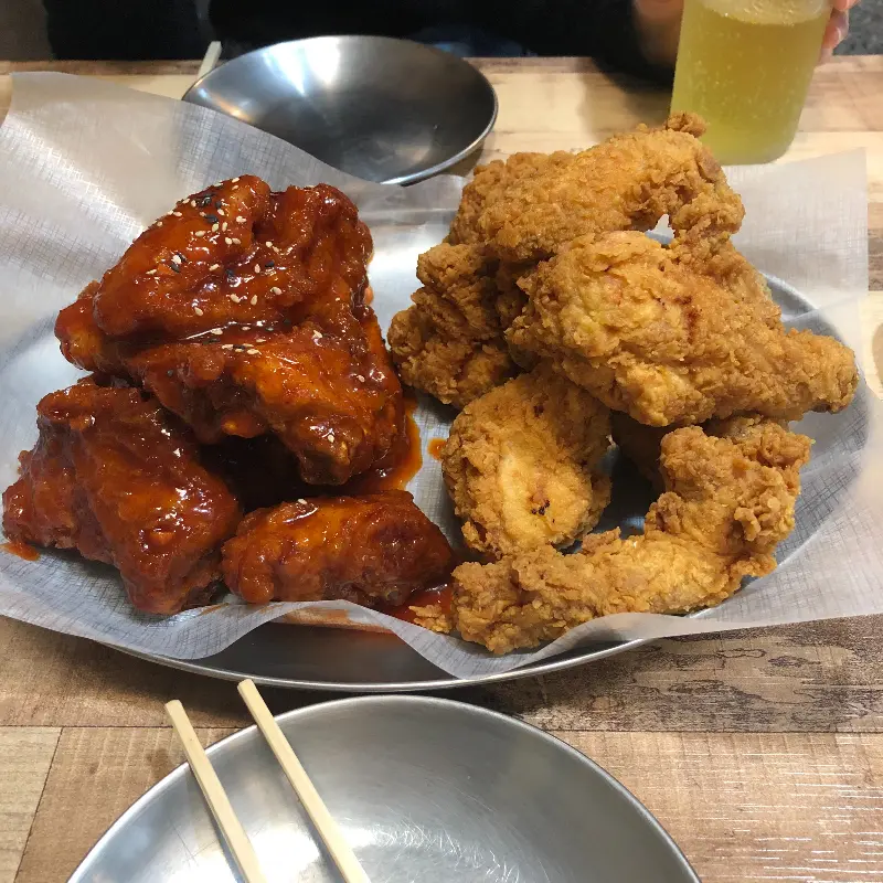 멕시카나치킨 반반 세팅