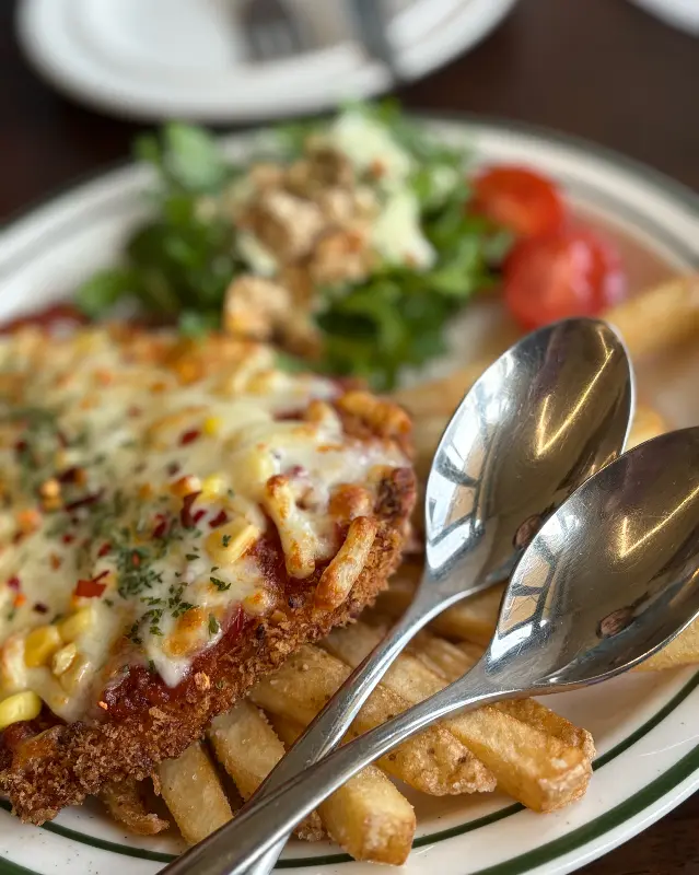 푸짐한 치킨 파미와 샐러드