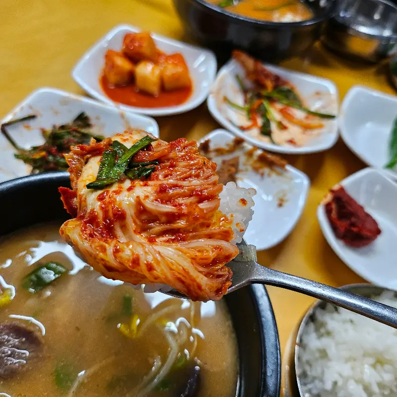 국밥과 김치의 조화