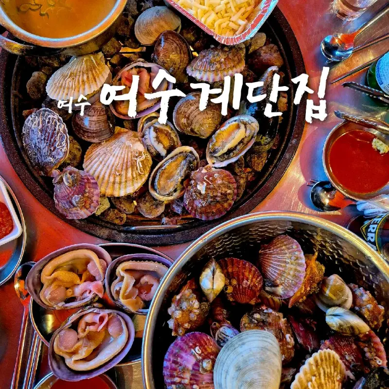 싱싱한 조개들이 가득 담긴 조개구이 한 상