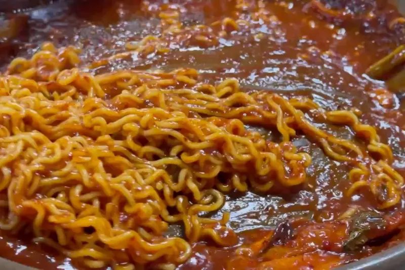 라면사리 클로즈업