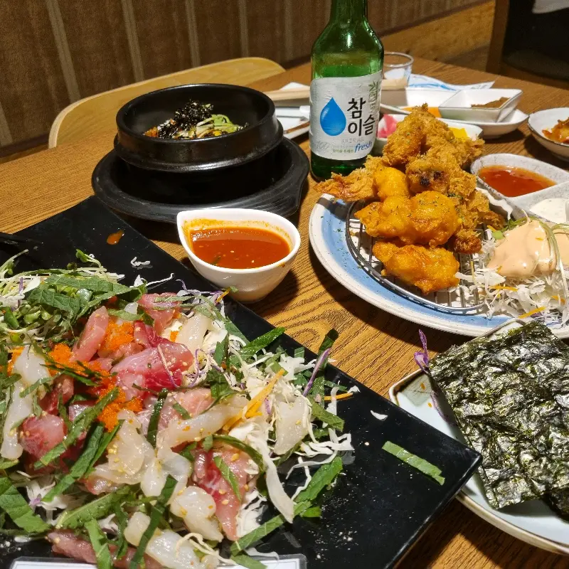 막회와 곁들임 메뉴