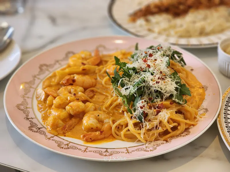 스파이시 쉬림프 파스타 근접샷