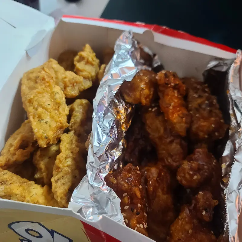 닭강정과 고구마 튀김