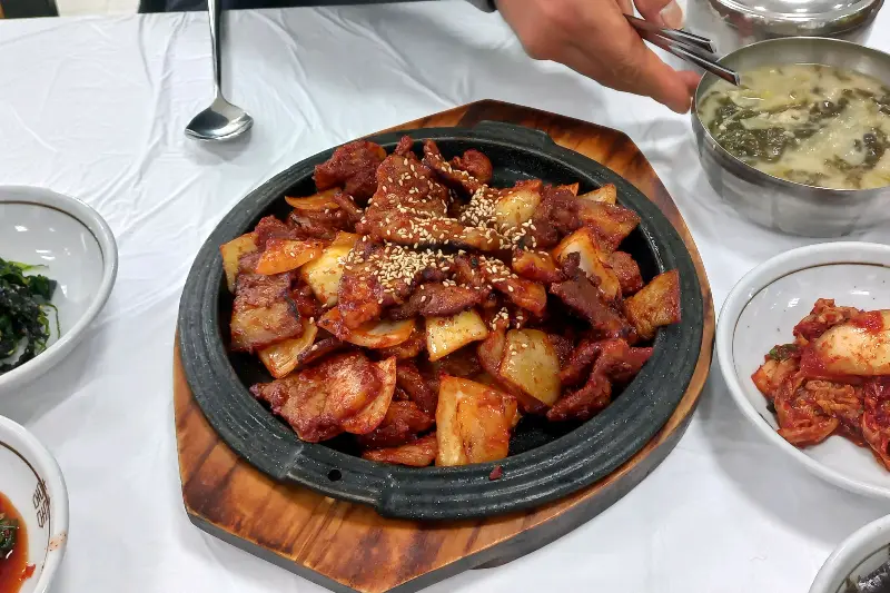 석쇠불고기의 클로즈업 샷