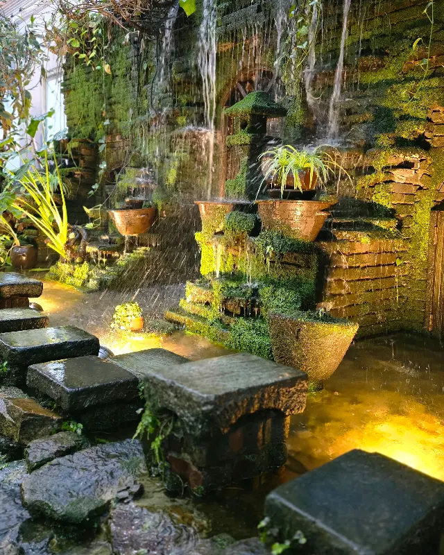 정원 내 인공 폭포