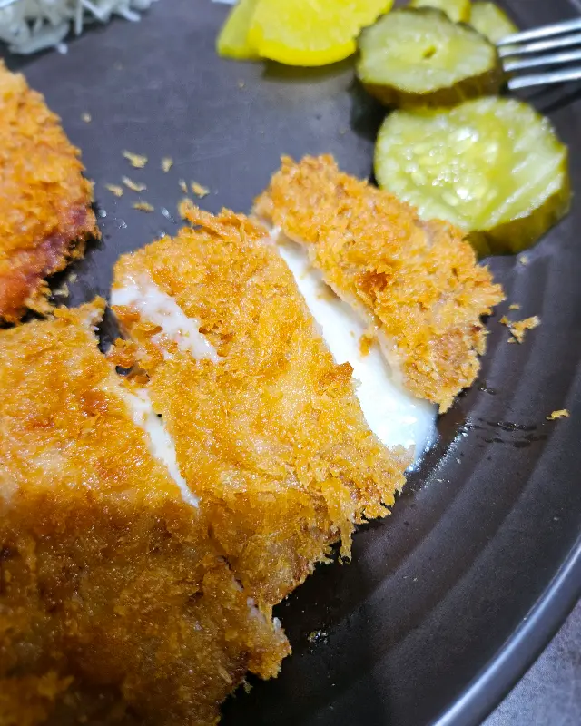 치즈 돈까스 단면