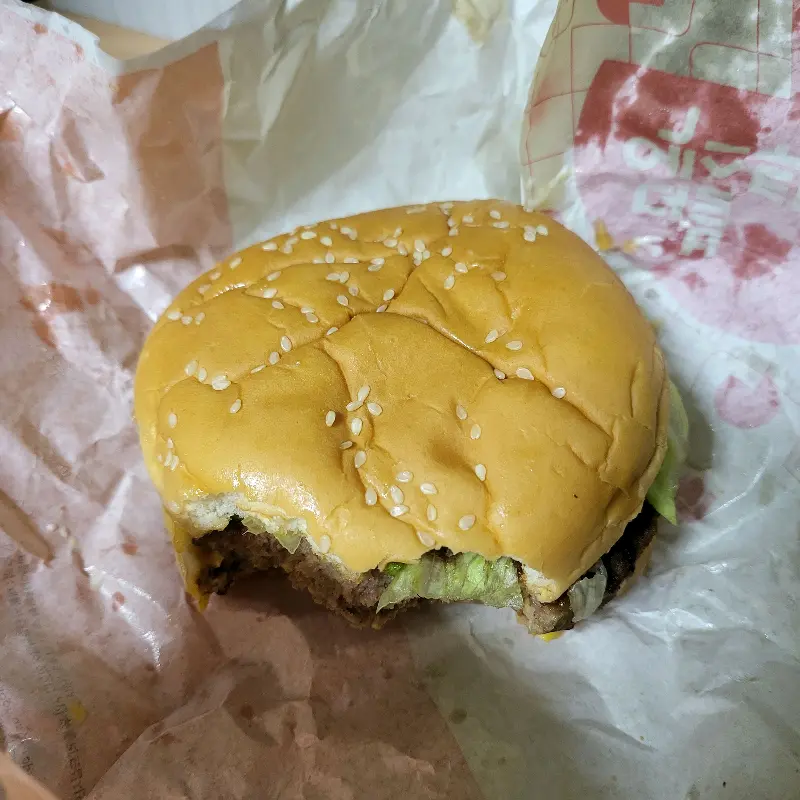 한 입 베어 문 불고기 버거