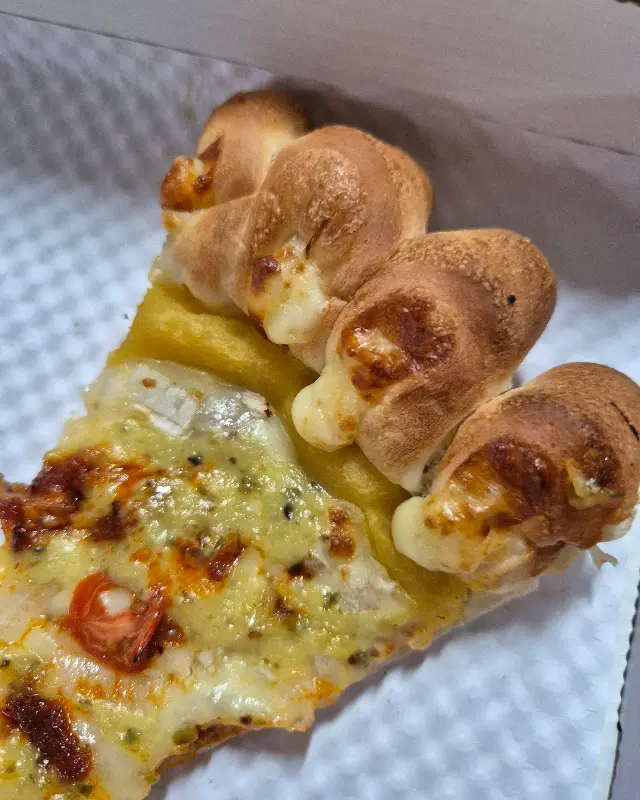 피자 한 조각 클로즈업