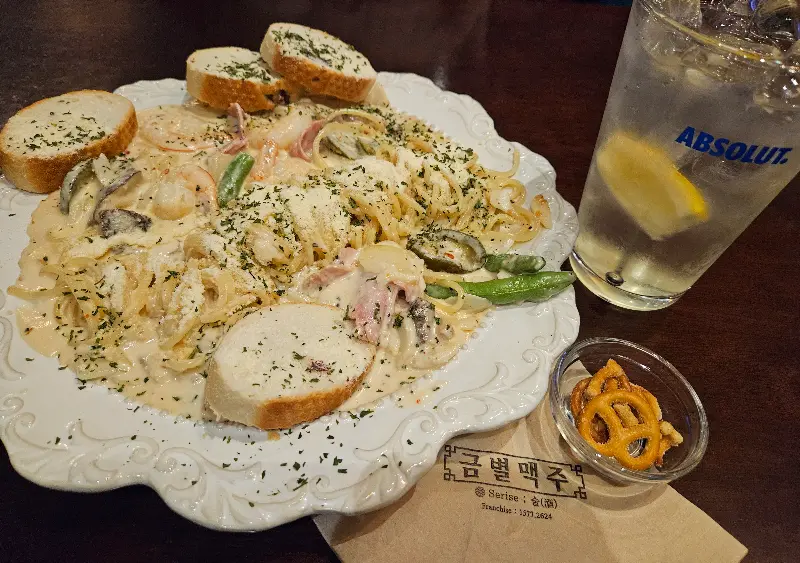 매콤명란크림새우파스타