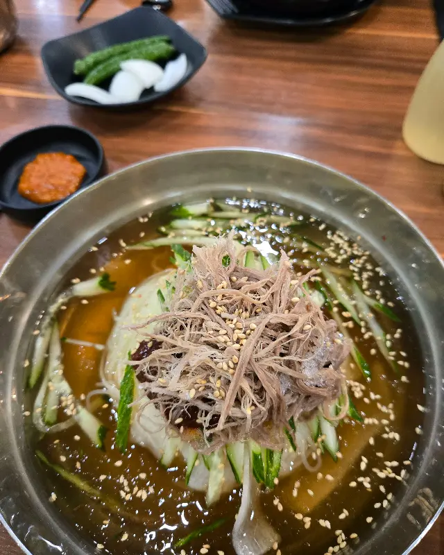 물밀면의 시원한 비주얼