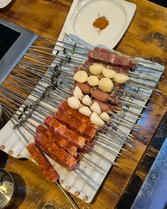 다양한 꼬치 메뉴