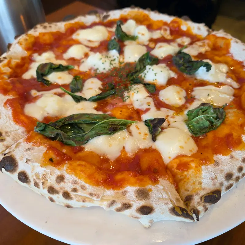 화덕피자의 클로즈업 샷