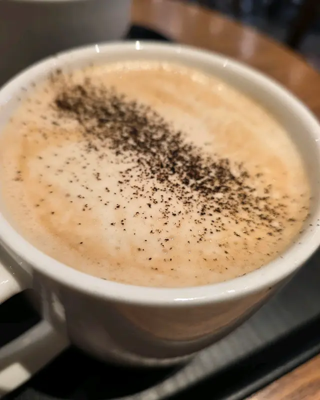 카푸치노 위에 뿌려진 시나몬 가루