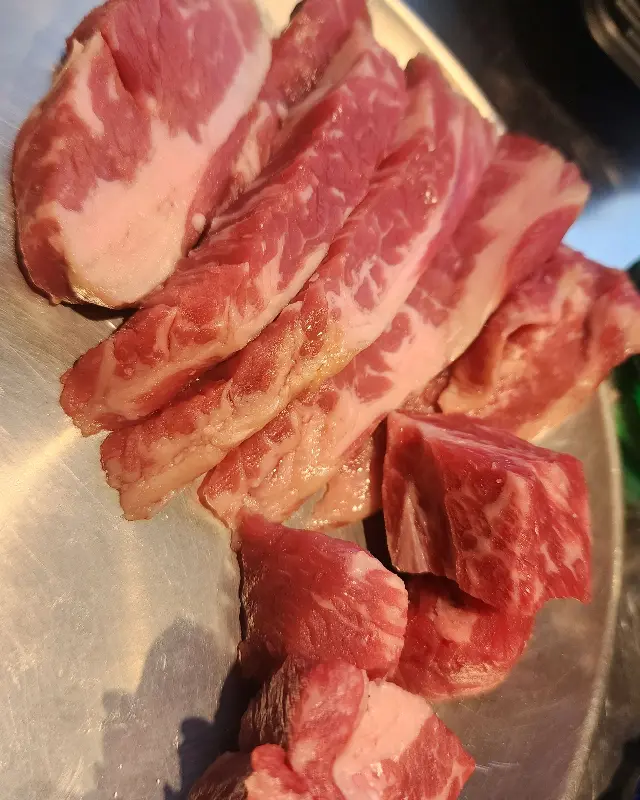 미나리 삼겹살 한 상차림