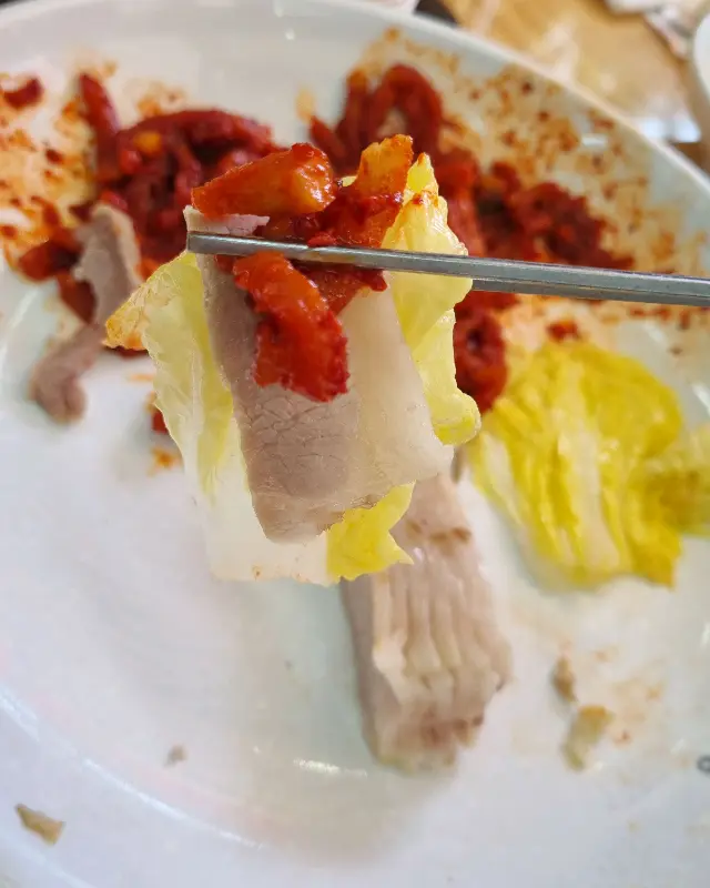 배추, 수육, 김치의 환상적인 조합