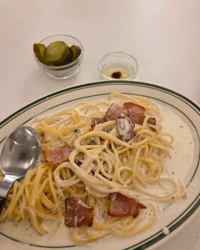 베이컨 크림 파스타