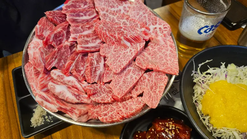 신선한 한우 갈비살