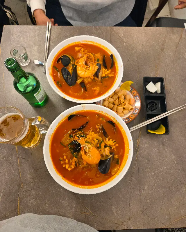짬뽕과 맥주의 환상적인 조합