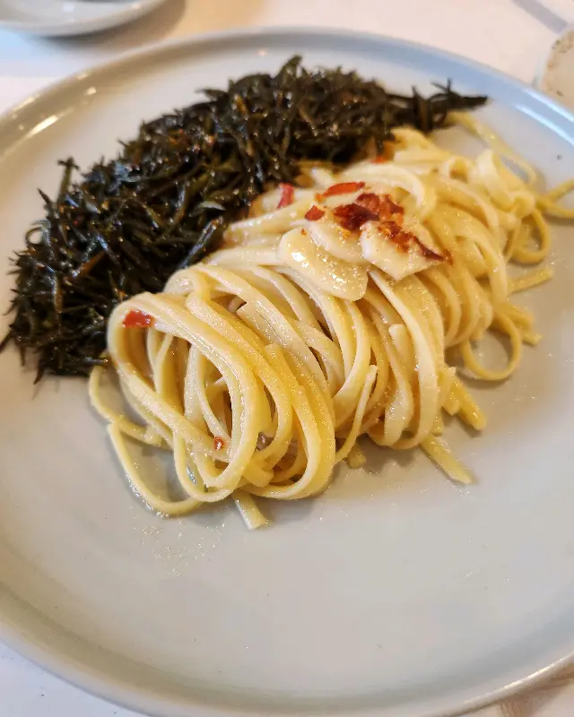 톳 명란 파스타의 모습