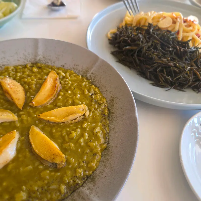 전복 리조또와 톳 명란 파스타