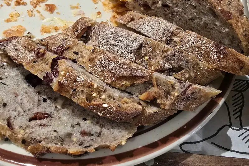 먹음직스러운 빵 단면