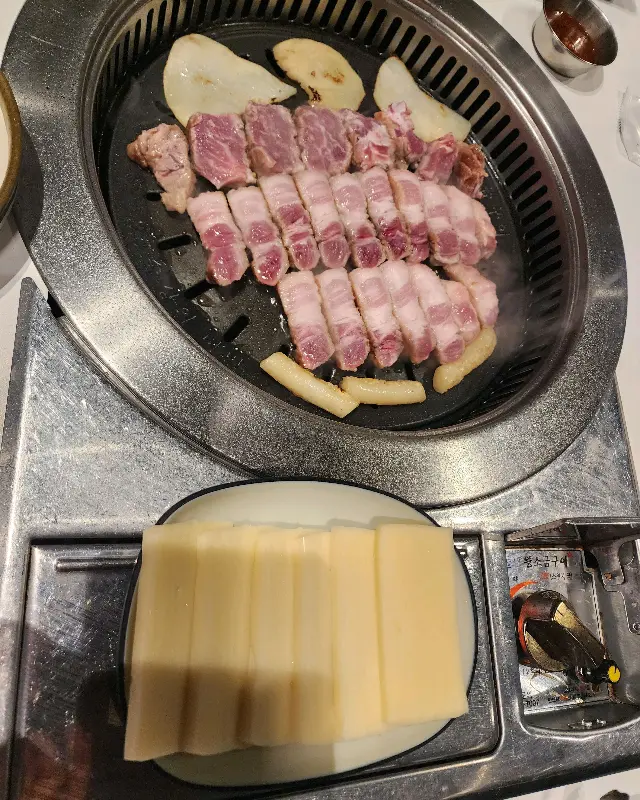 삼겹살과 떡, 감자